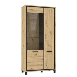 Vitrinekast Egan II Artisan eikenhouten look/zwarte eikenhouten look