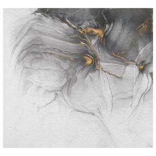 Fotomurale Ink Gold Flow Tessuto non tessuto - Grigio