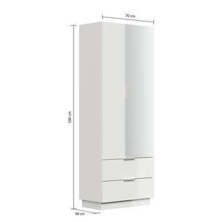 Armoire d’entrée Asker Anthracite brillant - Largeur : 70 cm