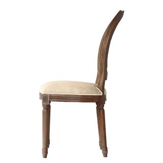 Sedia per sala da pranzo Erwood Velluto / Legno di frassino massello - Beige / Frassino scuro