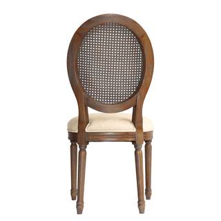 Sedia per sala da pranzo Erwood Velluto / Legno di frassino massello - Beige / Frassino scuro