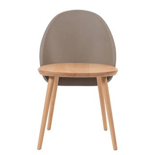 Sedia per sala da pranzo Doon (2) Materiale plastico / Faggio massello - Tortora / Beige