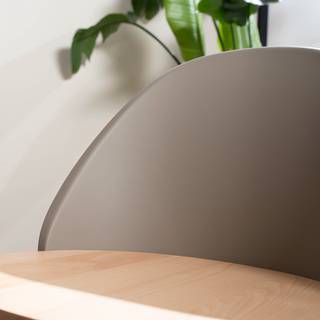 Sedia per sala da pranzo Doon (2) Materiale plastico / Faggio massello - Tortora / Beige