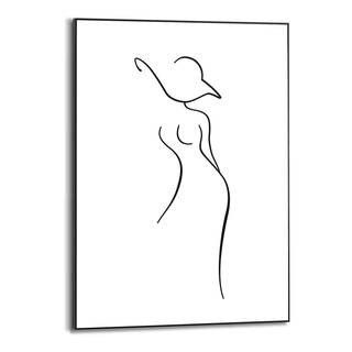 Gerahmtes Bild Silhouette Frau Holzwerkstoff - Weiß - 50 x 70 x 1,6 cm