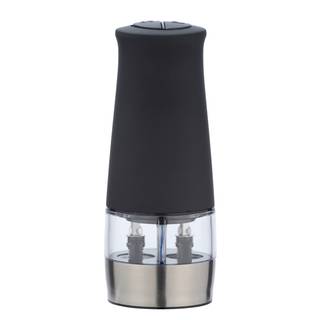 Elektrische Mühle mit LED-Licht Armin ABS / Keramik - Silber / Schwarz
