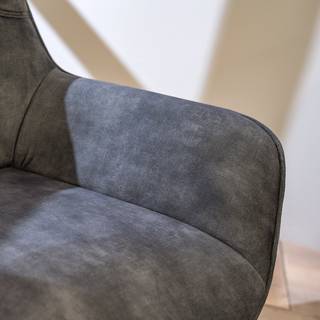 Sedia imbottita Beloha Velluto / Metallo - Grigio vintage / Nero