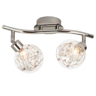 Plafondlamp Joya I transparant glas/ijzer - 2 lichtbronnen