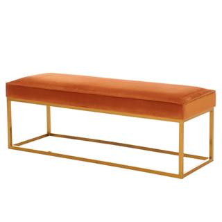 Sitzbank Glan Samt / Edelstahl - Orange / Gold