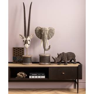 Sierobject Elephant Head Pearls grijs - steen