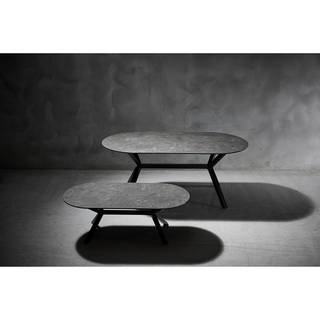 Table Hamilton Verre et céramique / Fer - Céramique foncée / Noir
