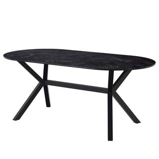 Table Hamilton Verre et céramique / Fer - Céramique foncée / Noir