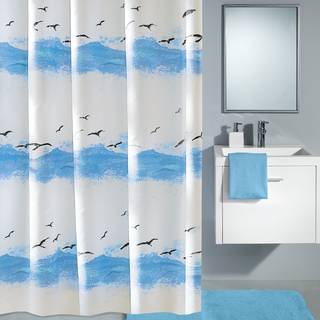 Duschvorhang Seaside Polyester - Krokusblau - 240 x 180 cm