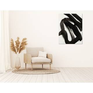 Quadro Abstract black ink brush stroke Alluminio Dibond / Plexiglas - 70 x 90 cm