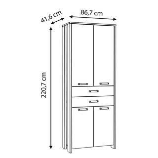 Aktenschrank Clifford Altholz Dekor / Dunkelgrau
