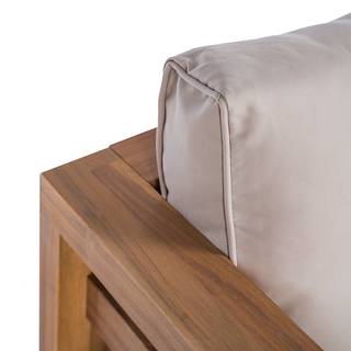 2-Sitzer Gartensofa Estela aus Akazie Polyester / Akazie massiv - Braun / Grau