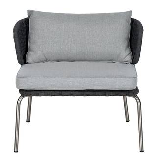 Designer Loungesessel Desha Polyester / Edelstahl - Schwarz / Grau