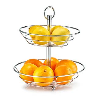 Obst-Etagere Zicavo Metall - silber - Ø 26 x 29