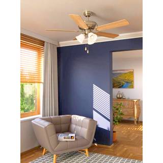 Deckenventilator Las Palmas Klarglas / Stahl - 3-flammig - Kupfer