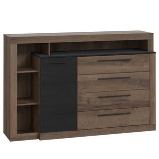 Comò Hagen Marrone - Nero - Materiale a base lignea - 161 x 107 x 43 cm