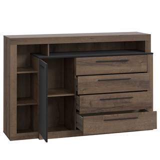 Comò Hagen Marrone - Nero - Materiale a base lignea - 161 x 107 x 43 cm