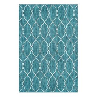 In- & outdoorvloerkleed Crosses II polypropeen - Blauw - 185 x 275 cm