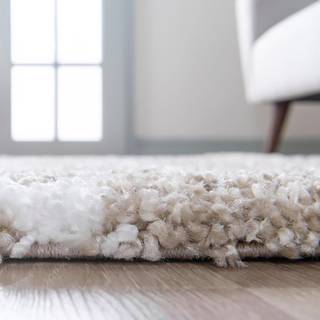 Tapis de couloir Temara Shag IV Polypropylène / Envers : - Beige - 80 x 305 cm