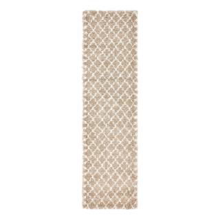 Tapis de couloir Temara Shag IV Polypropylène / Envers : - Beige - 80 x 305 cm