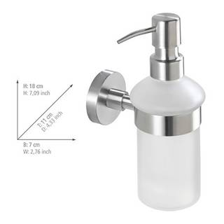 Portasapone Bosio Vetro opalino / Acciaio inox - Contenitore: 200 ml - Opaco
