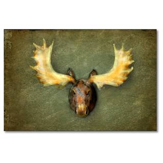 Canvas The Elk Tela / Legno massello di abete - Marrone / Verde