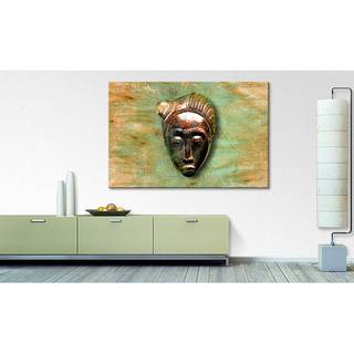 Canvas Mask I Tela / Legno massello di abete - Marrone / Beige