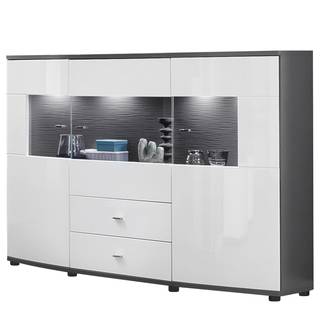 Sideboard Intento I Hochglanz Weiß / Anthrazit