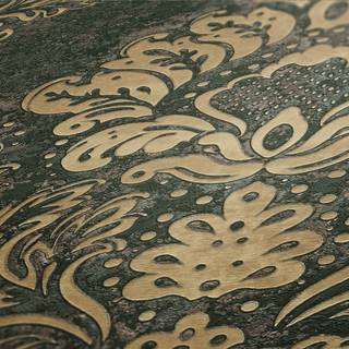 Fotomurale Alena Barock Ornament Tessuto non tessuto - Verde/Color oro