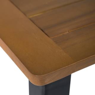 Akazienholz Gartentisch Olaine Schwarz - Braun - Metall - Massivholz - 210 x 76 x 100 cm