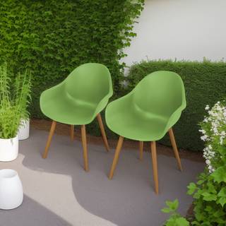 Set di 2 sedie da giardino VACY Polietilene / Acciaio - Verde
