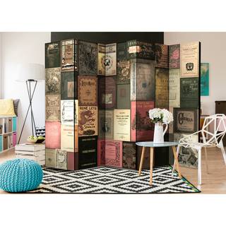 Paravento Books of Paradise Tessuto non tessuto su legno massello - Multicolore - 5 pezzi
