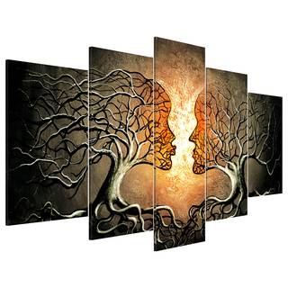 Wandbild Love Entanglement MDF / Leinwand - Mehrfarbig - 200 x 100 cm