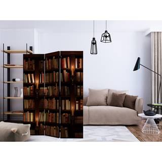 Paravento Bookshelves Tessuto non tessuto su legno massello - Multicolore - 3 pezzi