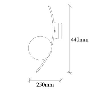 Applique murale Hilal Verre / Fer - 2 ampoules