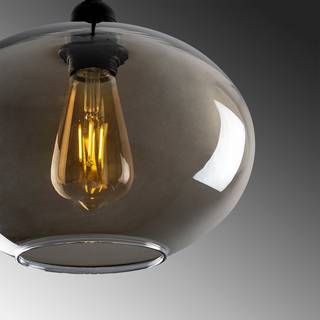 Suspension Smoked II Verre fumé / Fer - 3 ampoules