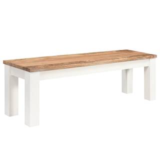 Sitzbank Newhaven Mango massiv - Mango / Vintage Weiß - Breite: 140 cm