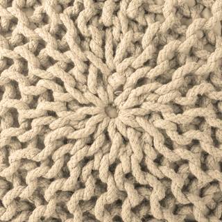 Poef Rosita geweven stof - Beige