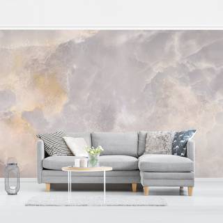 Papier peint intissé Onyx Papier peint - Gris - 384 x 255 cm
