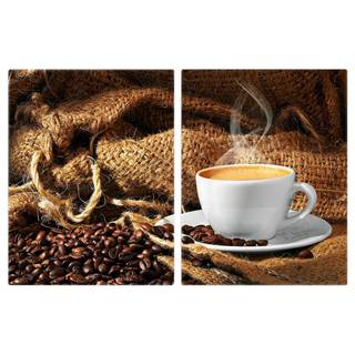 Herdabdeckplatte Kaffee am Morgen Sicherheitsglas - Braun