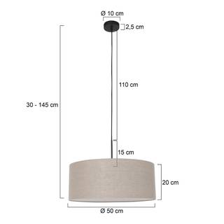 Lampada a sospensione Liiri V Lino / Alluminio - 1 punto luce