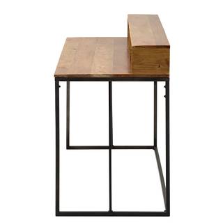 Büroset Woodson (2-teilig) Akazie massiv / Eisen - Microfaser / Kunststoff - Akazie Hellbraun