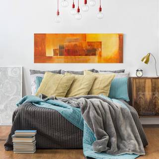 Canvas Estate astratta I Arancione - 150 x 50 x 2 cm - Larghezza: 150 cm