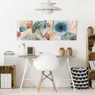 Canvas Fiori in estate V Bianco - 150 x 50 x 2 cm - Larghezza: 150 cm