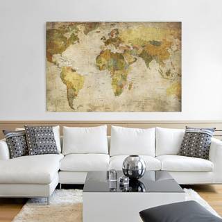 Canvas Cartina del mondo II Verde - 120 x 80 x 2 cm - Larghezza: 120 cm