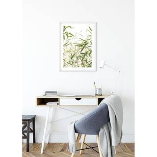 Poster Bamboo Leaves Carta - Bianco / Verde