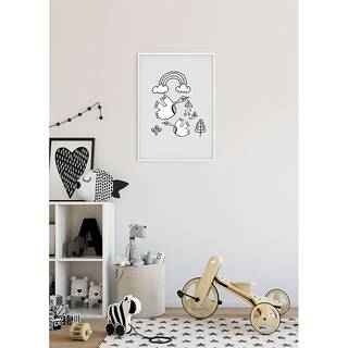 Afbeelding Scribble Birdy papier - zwart/wit